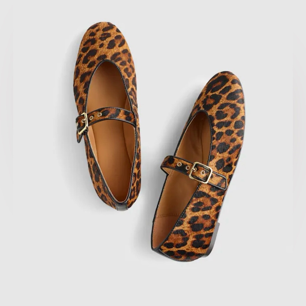 Madewell The Remy Mary Jane Flat in Calf Hair Leopard